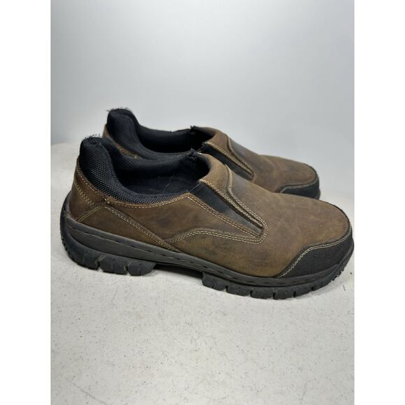 Skechers for Work Men's Hartan Steel Toe Slip-On Shoe Dark Brown Size 12 - Picture 2 of 8